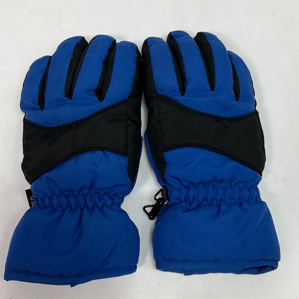 #1655 Thermosoft Insulation 40 Gram Black & Blue Winter Kid’s Gloves | Size: L